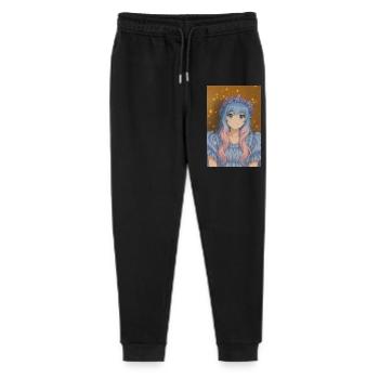 Blumenkrone Animefig mit Pastellhaar - Stanley/Stella Teenager Bio Jogginghose Mini Mover  - Schwarz - Vorne