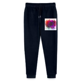 Abstract poppy - Stanley/Stella Mini Mover Teen Organic Jogging Trousers  - navy - Front