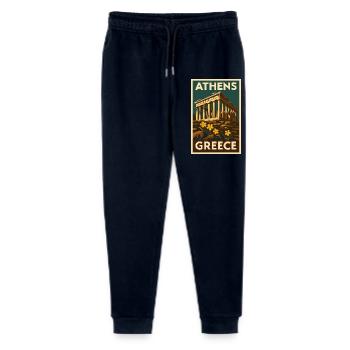 Athens Greece – Retro Travel Poster Art Deco - Stanley/Stella Mini Mover Teen Organic Jogging Trousers  - navy - Front