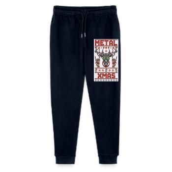 Metallic Xmas Deer Head - Stanley/Stella Mini Mover Teen Organic Jogging Trousers  - navy - Front
