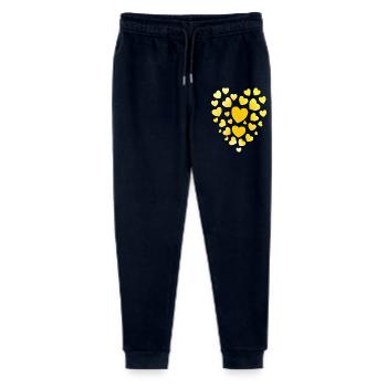 Gelbe Herzen Muster gelbes Herz - Stanley/Stella Teenager Bio Jogginghose Mini Mover  - Navy - Vorne