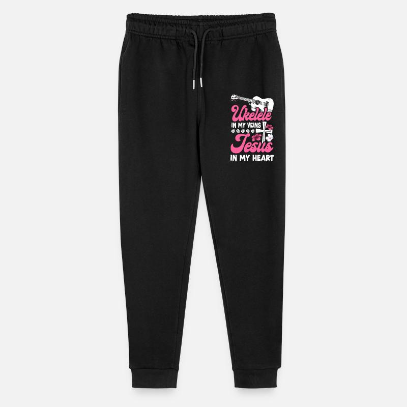 Ukulélé hawaïen Uke Jésus Foi - Pantalon de jogging bio Mini Mover Stanley/Stella Ado  - noir