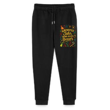 Silvester Feuerwerk Konfetti Glück Neues Jahr - Stanley/Stella Teenager Bio Jogginghose Mini Mover  - Schwarz - Vorne