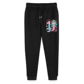 Mermaid 1st Birthday 1 Year - Stanley/Stella Mini Mover Teen Organic Jogging Trousers  - black - Front