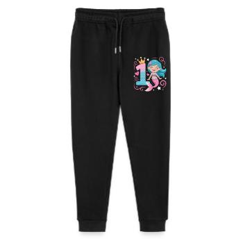 Mermaid 1st Birthday 1 Year - Stanley/Stella Mini Mover Teen Organic Jogging Trousers  - black - Front