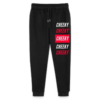 Cheeky Block Typography - Stanley/Stella Mini Mover Teen Organic Jogging Trousers  - black - Front