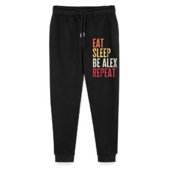 Eat Sleep Be Alex Repeat Retro Name - Stanley/Stella Mini Mover Teen Organic Jogging Trousers  - black - Front