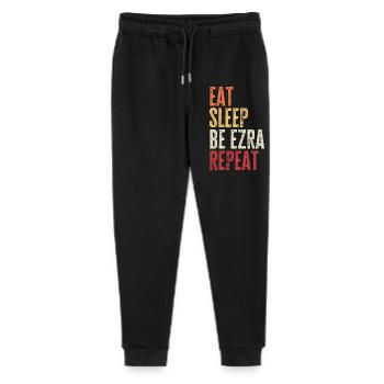 Eat Sleep Be Ezra Repeat Retro Name - Stanley/Stella Teenager Bio Jogginghose Mini Mover  - Schwarz - Vorne