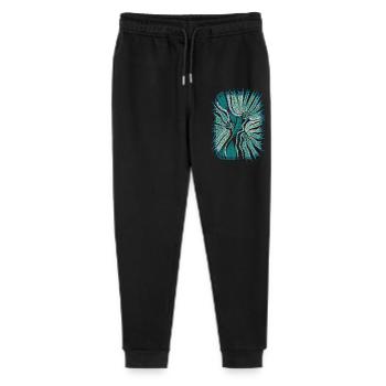 Floraison tropicale abstraite en sarcelle - Pantalon de jogging bio Mini Mover Stanley/Stella Ado  - noir - Devant