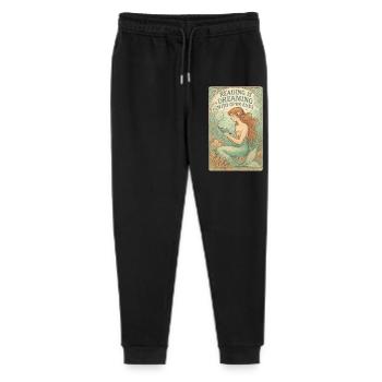 Mermaid Book: Reading is dreaming with eyes open - Stanley/Stella Mini Mover Teen Organic Jogging Trousers  - black - Front
