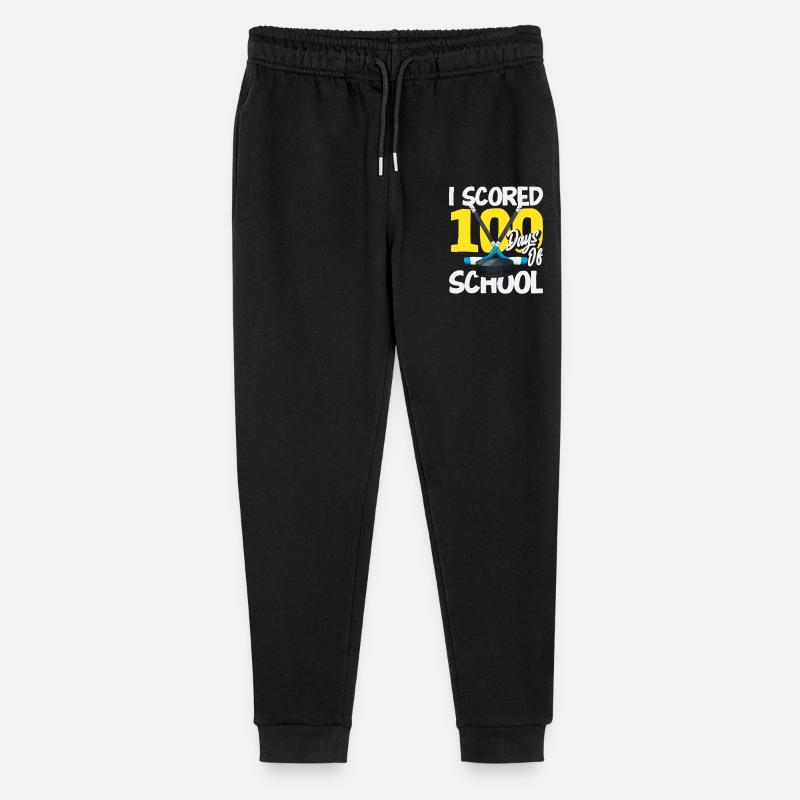 Conception sportive de hockey sur glace à l’école 100 Days - Pantalon de jogging bio Mini Mover Stanley/Stella Ado  - noir