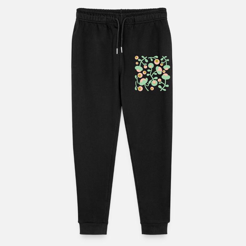 Pivoines abstraites L Blush rose vert citron - Pantalon de jogging bio Mini Mover Stanley/Stella Ado  - noir