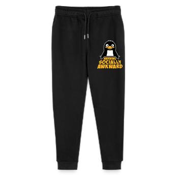 Penguin Warning Socially Awkward Funny Clumsy - Stanley/Stella Mini Mover Teen Organic Jogging Trousers  - black - Front