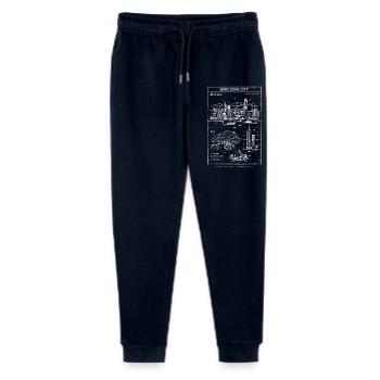 Hong Kong Skyline Blueprint  - Stanley/Stella Mini Mover Teen Organic Jogging Trousers  - navy - Front