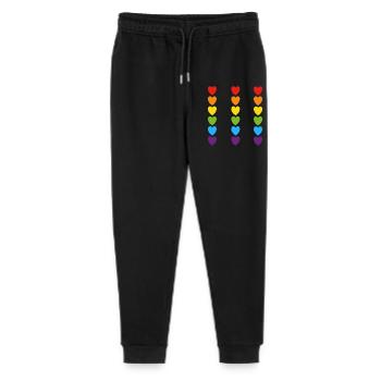 Pride Rainbow Hearts - Stanley/Stella Mini Mover Teen Organic Jogging Trousers  - black - Front