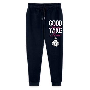 Good things take time - Stanley/Stella Mini Mover Teen Organic Jogging Trousers  - navy - Front