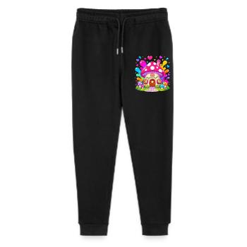 Colorful Mushroom House Magic - Stanley/Stella Mini Mover Teen Organic Jogging Trousers  - black - Front