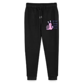 Große Dinge brauchen Zeit - Stanley/Stella Teenager Bio Jogginghose Mini Mover  - Schwarz - Vorne