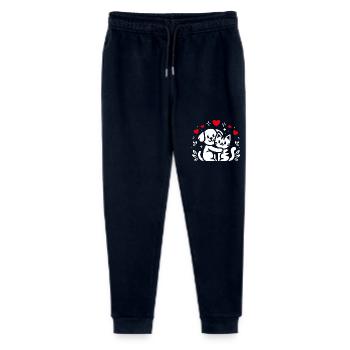 Freundschaft Hund und Katze Freunde für immer - Stanley/Stella Teenager Bio Jogginghose Mini Mover  - Navy - Vorne