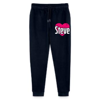 I Love Steve Pinkes Herz Ich liebe Steve - Stanley/Stella Teenager Bio Jogginghose Mini Mover  - Navy - Vorne