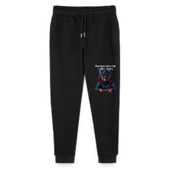 Respawn Like a Cat - Nine Lives Gamer Cat Design - Stanley/Stella Mini Mover Teen Organic Jogging Trousers  - black - Front