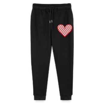 Herz Muster Design für Liebe und Romantik - Stanley/Stella Teenager Bio Jogginghose Mini Mover  - Schwarz - Vorne