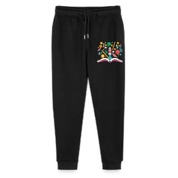 Livre ouvert avec des objets scolaires, apprendre et éduquer - Pantalon de jogging bio Mini Mover Stanley/Stella Ado  - noir - Devant