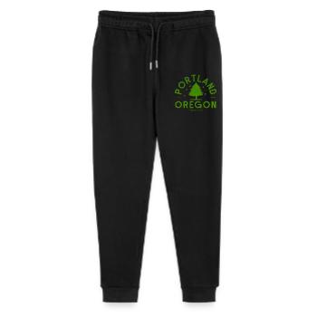 Portland Green Tree Logo - Stanley/Stella Mini Mover Teen Organic Jogging Trousers  - black - Front