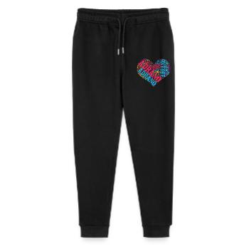 Sizilien T-Shirt Adrano Herz Wort Wolke T-Shirt - Stanley/Stella Teenager Bio Jogginghose Mini Mover  - Schwarz - Vorne