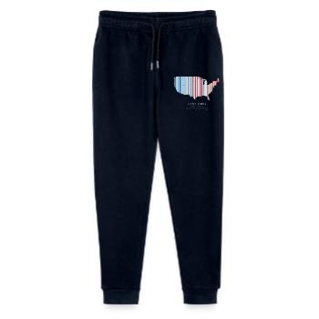 Vereinigte Staaten – Klimageschichte Erwärmungsstreifen Kartendruck - Stanley/Stella Teenager Bio Jogginghose Mini Mover  - Navy - Vorne