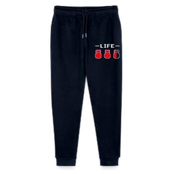 Kettlebell Life Pixelated Dark - Stanley/Stella Mini Mover Teen Organic Jogging Trousers  - navy - Front