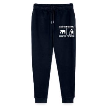 Second Hand Vegetarier – Lustiges Fleisch Design - Stanley/Stella Teenager Bio Jogginghose Mini Mover  - Navy - Vorne