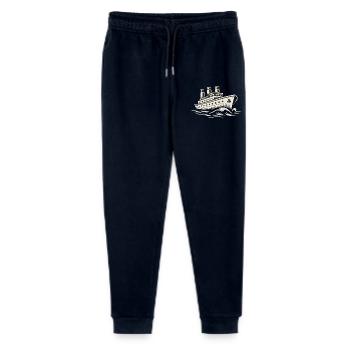 Vintage Linienschiff auf tosenden Wellen - Stanley/Stella Teenager Bio Jogginghose Mini Mover  - Navy - Vorne