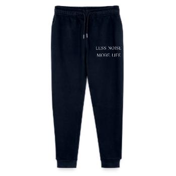 Weniger Lärm Mehr Leben Typografie - Stanley/Stella Teenager Bio Jogginghose Mini Mover  - Navy - Vorne