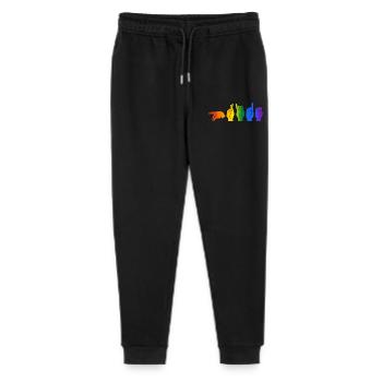 ASL Pride I - Farben der Pride-Flagge - Stanley/Stella Teenager Bio Jogginghose Mini Mover  - Schwarz - Vorne