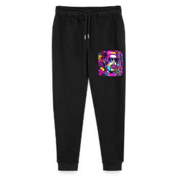 Neon Style UV Glow Party Trend - Stanley/Stella Teenager Bio Jogginghose Mini Mover  - Schwarz - Vorne
