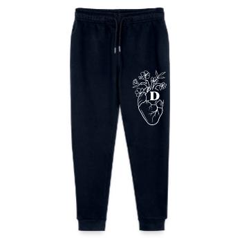 Weißer floraler Anatomie-Herzbuchstabe - Stanley/Stella Teenager Bio Jogginghose Mini Mover  - Navy - Vorne