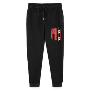 American flag with violins - Stanley/Stella Mini Mover Teen Organic Jogging Trousers  - black - Front