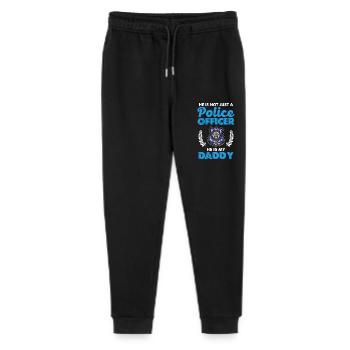 He's not just a cop, he's my dad - Stanley/Stella Mini Mover Teen Organic Jogging Trousers  - black - Front