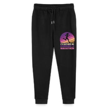Prefer to Run a Marathon Silhouette - Stanley/Stella Mini Mover Teen Organic Jogging Trousers  - black - Front