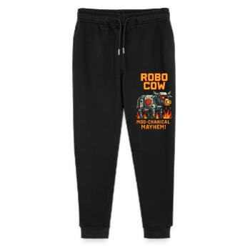 Robo Cow Moo-chanical Mayhem Pixel - Stanley/Stella Mini Mover Teen Organic Jogging Trousers  - black - Front