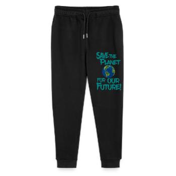 Save the planet for our future! - Stanley/Stella Mini Mover Teen Organic Jogging Trousers  - black - Front