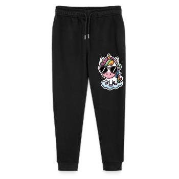 Unicorn Sticker Style - Stanley/Stella Teenager Bio Jogginghose Mini Mover  - Schwarz - Vorne