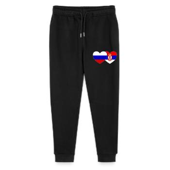 Russie Serbie Drapeau Cœur - Pantalon de jogging bio Mini Mover Stanley/Stella Ado  - noir - Devant