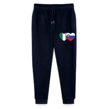 Italien Slowenien Flagge Herz - Stanley/Stella Teenager Bio Jogginghose Mini Mover  - Navy - Vorne