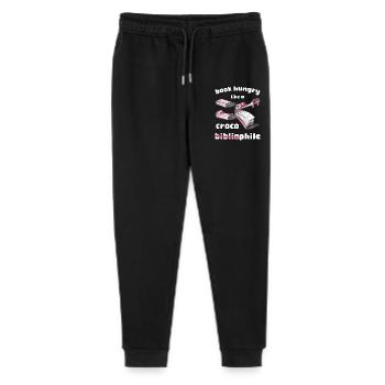 Book Hungry Like A Croco Bibliophile - Stanley/Stella Mini Mover Teen Organic Jogging Trousers  - black - Front