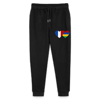 France Mauritius Flag Heart - Stanley/Stella Mini Mover Teen Organic Jogging Trousers  - black - Front