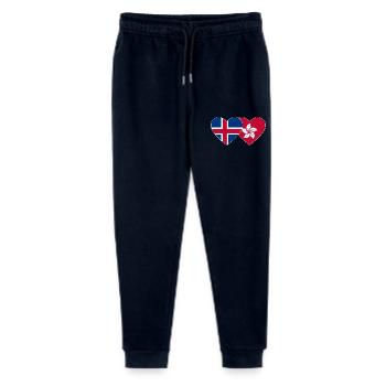 Iceland Hong Kong Flag Heart - Stanley/Stella Mini Mover Teen Organic Jogging Trousers  - navy - Front