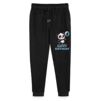 Panda Comic Balloon Birthday 1 - Stanley/Stella Mini Mover Teen Organic Jogging Trousers  - black - Front