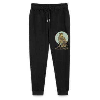 Léopard. Sauvage et fort. - Pantalon de jogging bio Mini Mover Stanley/Stella Ado  - noir - Devant